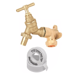 Outdoor Garden Tap Hose Union Bib Tap 1/2" Brass Kit with 22mm Wall Plate Elbow