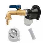 LEVER Garden Tap Hose Union Bib Tap 1/2" Brass Kit with 20mm Wall Plate Elbow