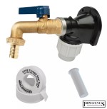 LEVER Garden Tap Hose Union Bib Tap 1/2" Brass Kit with 20mm Wall Plate Elbow