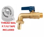 LEVER Garden Tap Hose Union Bib Tap 1/2" Brass Kit with 20mm Wall Plate Elbow - Image 2