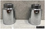 Pair 3/4" Polished Chrome Extensions for Wall Mounted Shower Valve or Bath Tap