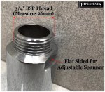 Pair 3/4" Polished Chrome Extensions for Wall Mounted Shower Valve or Bath Tap - Image 3