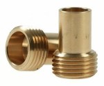 PAIR of 15mm x 1/2" BSP Adaptors for Flexible Tap Tails to Isolating Valve Etc.. - Image 2