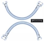 PAIR 22mm x 3/4" Flexible Tap Tail Connectors 300mm Long 30cm For Bath Taps