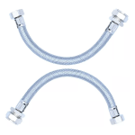 PAIR 22mm x 3/4" Flexible Tap Tail Connectors 300mm Long 30cm For Bath Taps