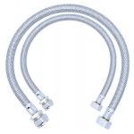 PAIR of 15mm x 1/2" Long Flexible Tap Tail Connectors 500mm Long 50cm