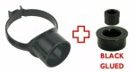 Black 110mm Soil Pipe Pipe Strap On Boss to 21.5mm Overflow Condensate Glued - Image 2