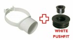 White 110mm Soil Pipe Pipe Strap On Boss to 21.5mm Overflow Condensate Pushfit - Image 2