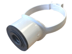 White 110mm Soil Pipe Pipe Strap On Boss to 21.5mm Overflow Condensate Pushfit