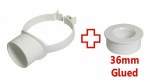 White Pipe 110mm - 32mm 36mm Boss Clip Strap Boss 1 1/4" Glued Solvent Adaptor - Image 2
