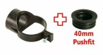 Black 3" 82mm x 40mm 43mm Boss Clip Strap Boss 1 1/2" Pushfit Adaptor - Image 2