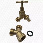 Double Thread Twin Hose 15mm 1/2" Garden Outside Outdoor Bib Tap - Image 2