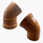 PAIR of 110mm Drainage Pipe Fittings 45 Degree Bends Single Socket
