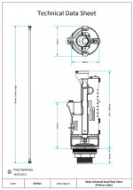 LONG Cable Toilet Dual Flush Cistern Valve with Brushed Brass Gold Push Button - Image 3
