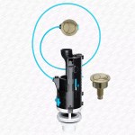 LONG Cable Toilet Dual Flush Cistern Valve with Brushed Brass Gold Push Button