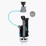 Dual Flush Toilet Syphon Valve Universal & Brushed Nickel Push Button