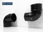 Gutter Swan Neck Down Pipe Rainwater Elbow Bend Set 68mm Black for Drain Pipe - Image 2
