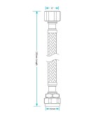 PAIR of Short Flexible Tap Tails Connectors 150mm Long 15cm - Image 3