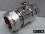PAIR of Full Bore Isolation Valves 22mm Compression Chrome Plated - Image 2