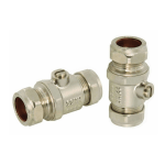 PAIR of Full Bore Isolation Valves 22mm Compression Chrome Plated
