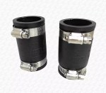 2 x 32mm or 1 1/4" Fernco Type Flex Seal Rubber Coupler with Jubilee Clips