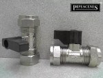 2 x 15mm Chrome Isolation Valve With Handy Finger Lever 15mm Shut Off Valve Ball - Image 2