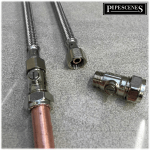 PAIR of 15mm x 3/8" Threaded Isolating Valves to fit some Grohe & Hansgrohe Taps