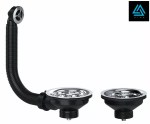 Kitchen Sink Basket Strainer Waste Kit 1 x WITH Overflow & 1 x WITHOUT Overflow