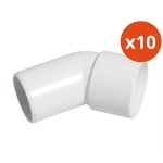 Bag of 10 x 32mm 36mm Glued Conversion Waste Pipe M & F Bend Street Elbow 45°