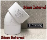 Bag of 10 x 32mm 36mm Glued Conversion Waste Pipe M & F Bend Street Elbow 45° - Image 2