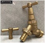 Lockshield Garden Bib Tap with 2 Removable Heads / Handle Anti Vandal 1/2" Brass