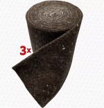 3 x Rolls of Hair Felt Lagging Flat 4" Wide x 24ft Long Pipe Lagging Wrap