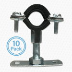 10 x 20mm / 25mm MDPE Rubber Lined Munsen Ring Clip & Back Plate Anti Vibration