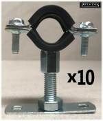 10 x 20mm / 25mm MDPE Rubber Lined Munsen Ring Clip & Back Plate Anti Vibration