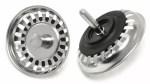PAIR of Kitchen Sink Basket Strainer Waste Plugs Chrome