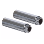 Pair of Chrome Bib Tap Extensions 80mm (1/2" M x F)