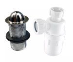 Bottle Trap & 1.5" Domed Urinal Waste Drain Stainless Steel - 1 1/2" 48mm Thread