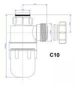 Bottle Trap & 1.5" Domed Urinal Waste Drain Stainless Steel - 1 1/2" 48mm Thread - Image 4