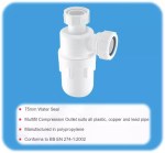 Bottle Trap & 1.5" Domed Urinal Waste Drain Stainless Steel - 1 1/2" 48mm Thread - Image 6