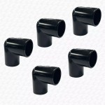 Pack of 5 Overflow Condense Pipe 21.5mm Elbows - Black Boiler Condensate
