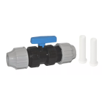20mm Blue MDPE Water Pipe Stopcock Stop Cock Tap Water Main Switch Ball Type
