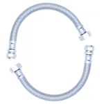 PAIR 15mm x 3/4" Flexible Tap Tail Connectors 300mm Long 30cm For Bath Taps