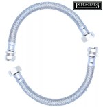 PAIR 15mm x 3/4" Flexible Tap Tail Connectors 300mm Long 30cm For Bath Taps