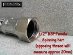 PAIR of Pushfit Flexible Tap Connectors 15mm x 1/2" 300mm WRAS Approved 30cm - Image 4