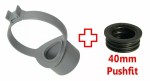 Grey Soil Pipe 110mm 40mm 43mm Boss Clip Strap Boss 1 1/2" Pushfit Adaptor - Image 2