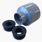 Grey 110mm Soil Pipe Adaptor Reducer to 40mm & 32mm Waste Pipe Pushfit Rubbers