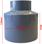 Grey 110mm Soil Pipe Adaptor Reducer to 40mm & 32mm Waste Pipe Pushfit Rubbers - Image 3