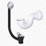 CLICKER CLACK Push Bath Waste and Shallow U Bend Trap Kit for Baths 40mm/1 1/2"