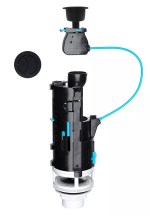 Dual Flush Toilet Syphon Valve Universal 2" & 1.5" Base & BLACK Push Button