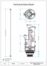 Dual Flush Toilet Syphon Valve Universal 2" & 1.5" Base & BLACK Push Button - Image 3